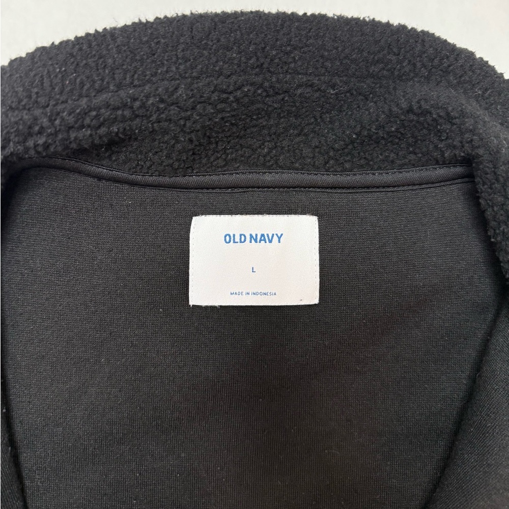 Old Navy Cozy Sherpa Mock Neck Furry Zip Jacket Black Size L - Picture 8 of 11